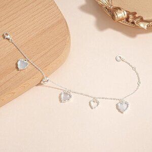 Sterling Silver Interlocked Hearts Bracelet Adjustable NWT